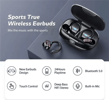 Bluetooth Headset True Wireless Earbuds TWS HiFi Sports Earphones Headphones 2