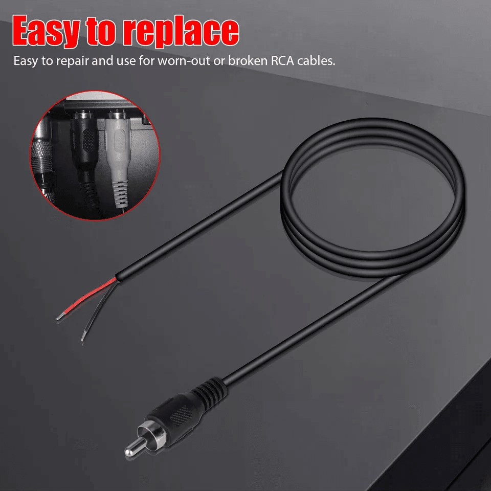 10 FT RCA Male To Bare Wire Cable Cord Audio Subwoofer Speaker Repair Cable For HDTV Stereo AV Syst 8