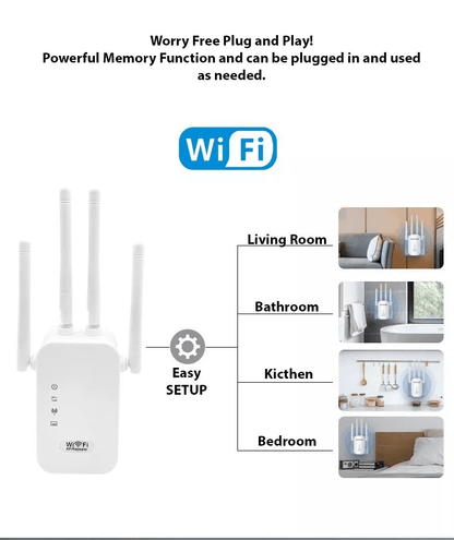 HighSpeed Wireless Signal Repeater WiFi Range Extender And Network Router Booster With Coverage For 8