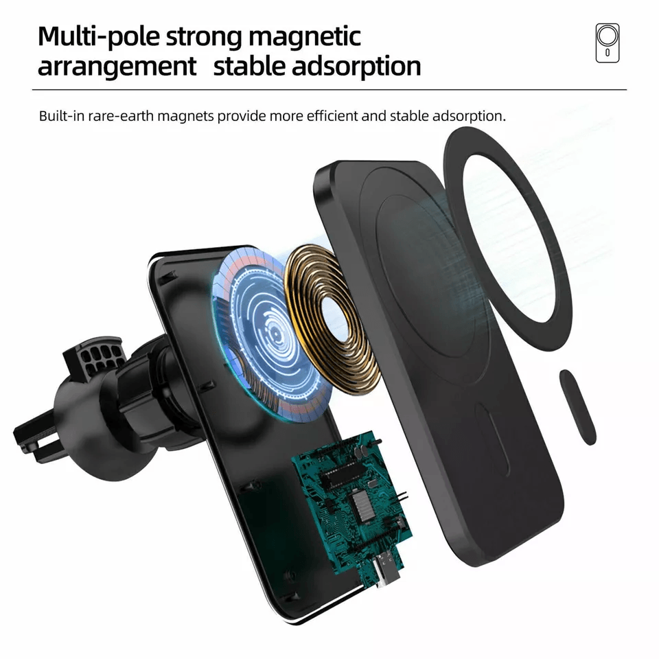 MagSafe Magnetic Car Mount Wireless Charger For IPhone Air Vent Phone Holder With Fast Charging Sup 3
