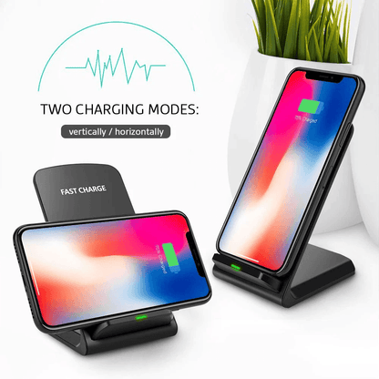 15W Qi Wireless Fast Charger Stand Dock for Samsung Galaxy S22/S21/S20, iPhone 13/12/11/X/8 – Universal Charging Pad