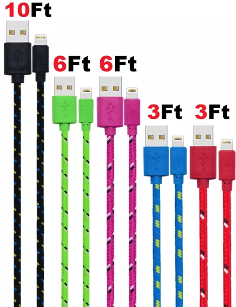 Heavy Duty Pack IPhone Charging Cables Nylon Braided USB Charger Cord For Apple IPhoneiPad Fast Cha 10