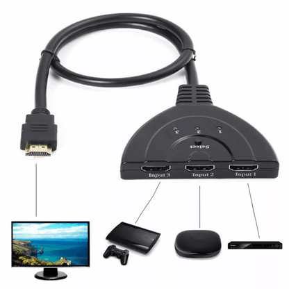 3Port HDMI Splitter Cable 1080P Switcher HUB Adapter For HDTV PS4 Xbox And More 1
