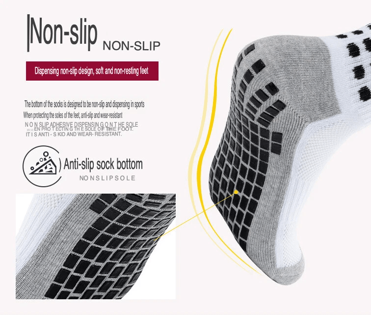 Anti Slip Sport Socks With Grip Men Football Soccer Basketball Premium 0
