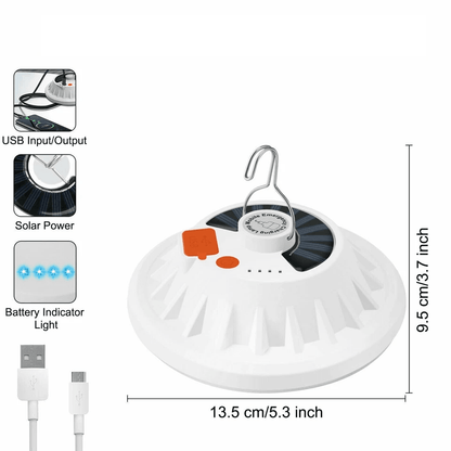 Rechargeable LED Outdoor Camping Tent Light USB  Solar Powered Lantern Lamp For Hiking Emergency An 10