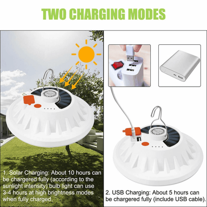 Rechargeable LED Outdoor Camping Tent Light USB  Solar Powered Lantern Lamp For Hiking Emergency An 2