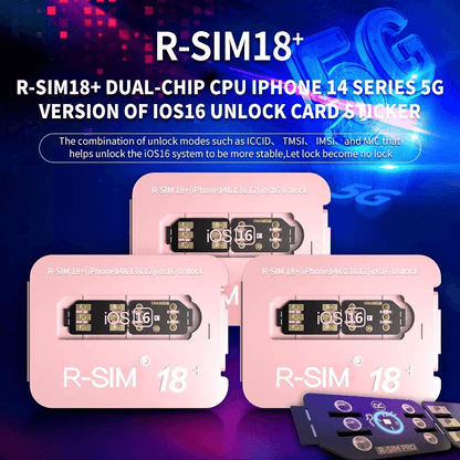 R-SIM18+ Nano Unlock Card for iPhone 14/13/12/11 Pro Max XR Compatible with iOS 16