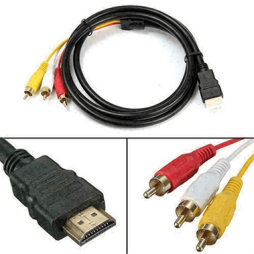 5FT HDMI Male To 3 RCA Video Audio AV Adapter Cable  1080p HDTV Transmitter 7