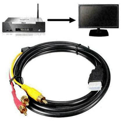 5FT HDMI Male To 3 RCA Video Audio AV Adapter Cable  1080p HDTV Transmitter 4