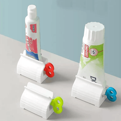 Easy Stand Toothpaste Tube Squeezer Dispenser Set, Bathroom Rolling Holder Seat