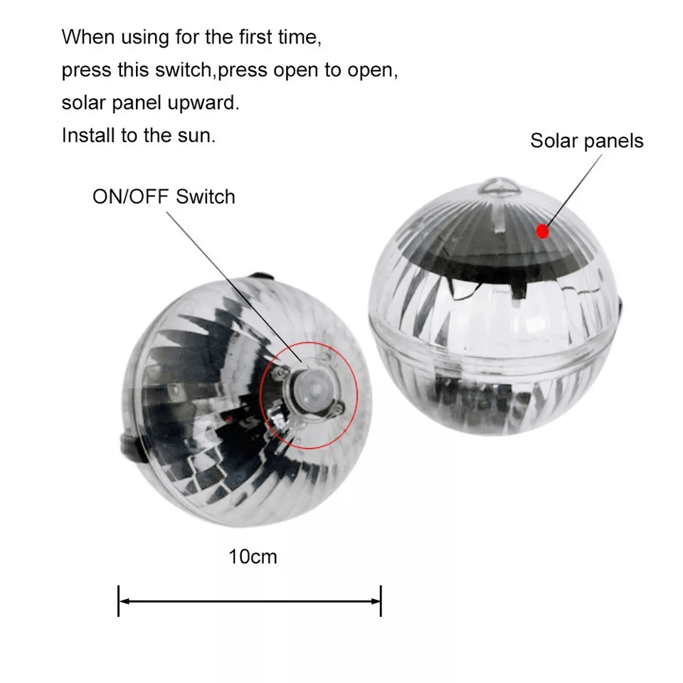 Rotating RGB Outdoor Solar LED Floating Light Waterproof Garden Pond Pool Lamp For Night Lighting   11