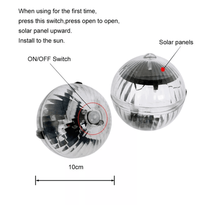 Rotating RGB Outdoor Solar LED Floating Light Waterproof Garden Pond Pool Lamp For Night Lighting   11