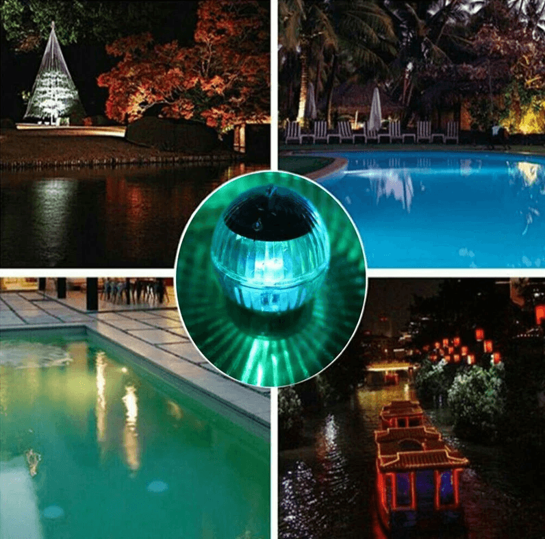 Rotating RGB Outdoor Solar LED Floating Light Waterproof Garden Pond Pool Lamp For Night Lighting   5