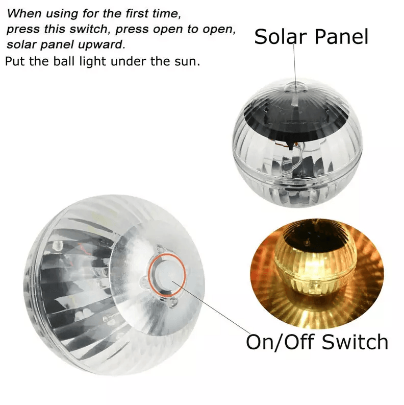 Rotating RGB Outdoor Solar LED Floating Light Waterproof Garden Pond Pool Lamp For Night Lighting   12