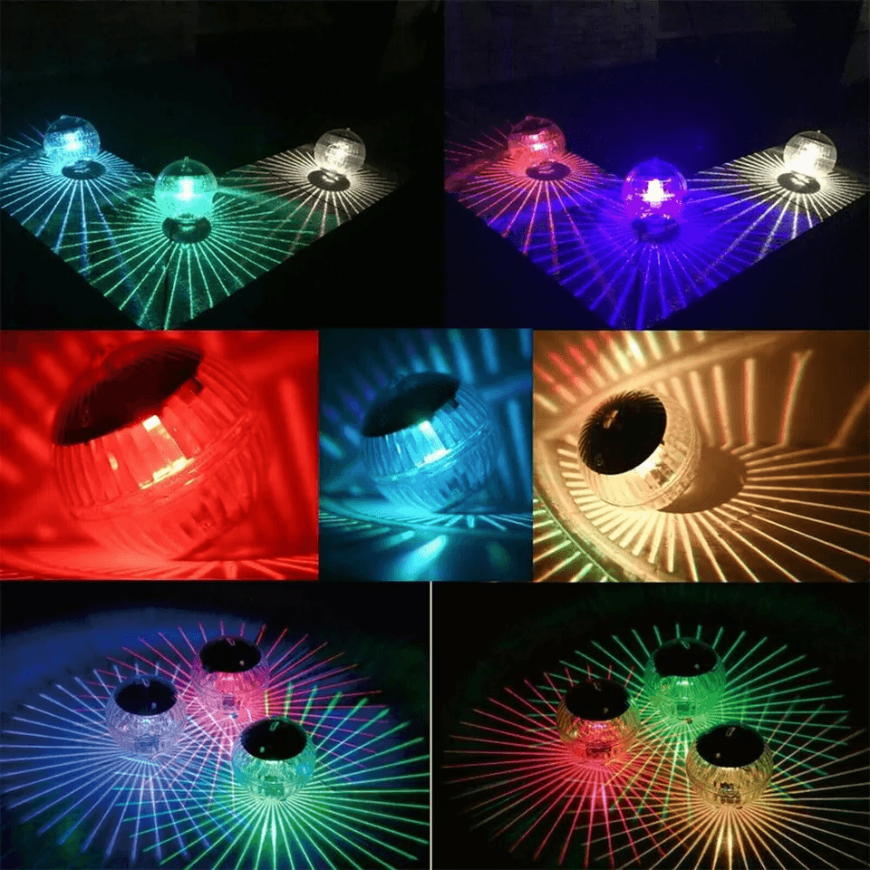 Rotating RGB Outdoor Solar LED Floating Light Waterproof Garden Pond Pool Lamp For Night Lighting   2
