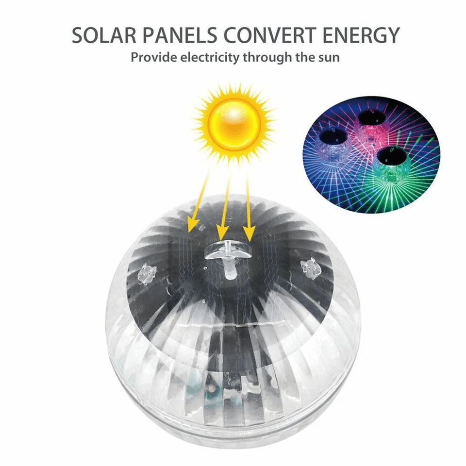 Rotating RGB Outdoor Solar LED Floating Light Waterproof Garden Pond Pool Lamp For Night Lighting   13