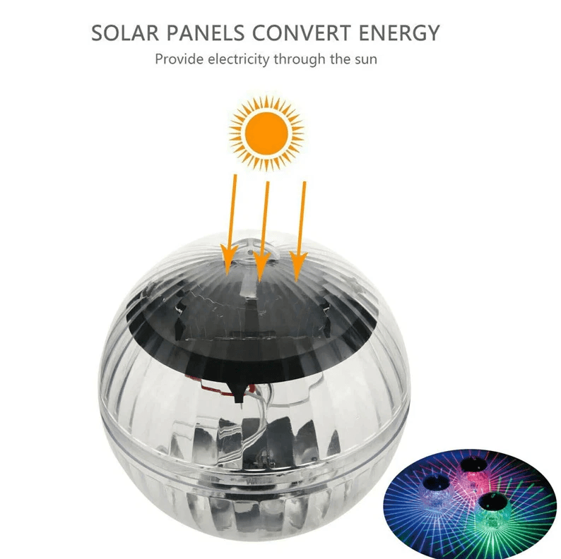Rotating RGB Outdoor Solar LED Floating Light Waterproof Garden Pond Pool Lamp For Night Lighting   16