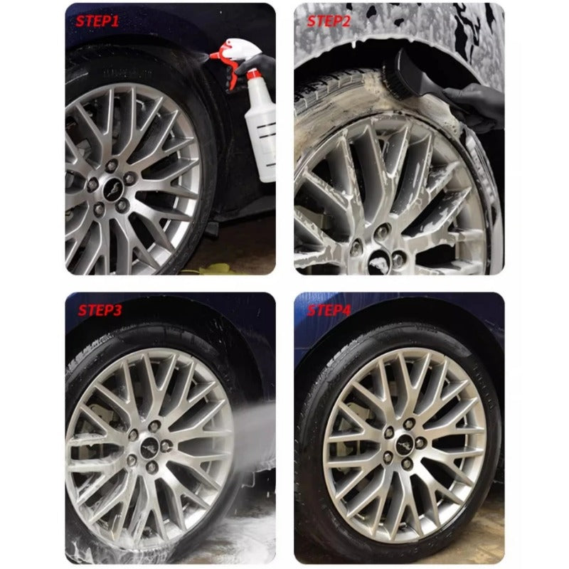 Durable Car Wheel Brush Set – Tire Rim, Carpet & Hub Cleaning Brush for Auto Detailing & Washing