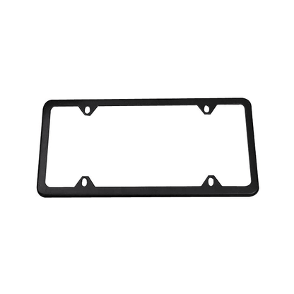2x High Quality Stainless Steel Metal License Plate Frame Tag Cover Black Slim 4Hole Design Rustpro 4