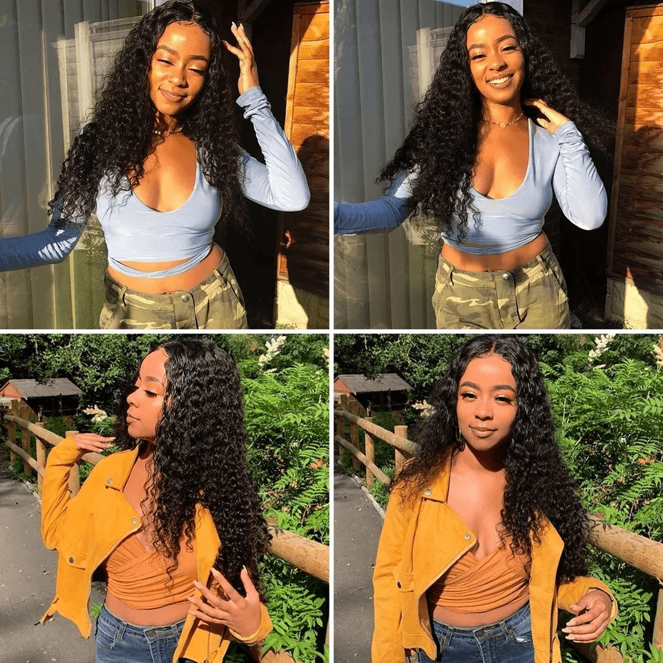 Long Curly Lace Front Wig For Women AA Hair Brazilian Human Wavy Hair Wig With Natural Scalp Look B 8