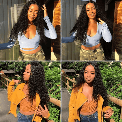 Long Curly Lace Front Wig For Women AA Hair Brazilian Human Wavy Hair Wig With Natural Scalp Look B 8