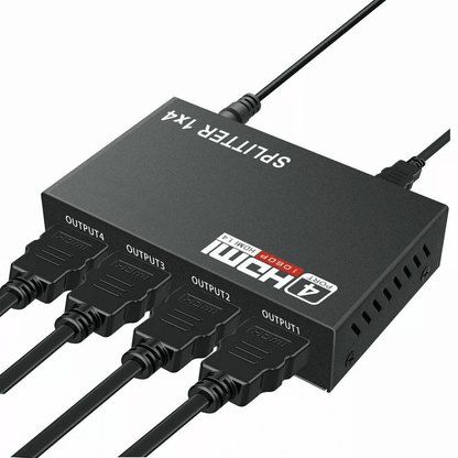 4 Port HDMI 4K Hub Multi Splitter  Amplifier 1 In 4 Out  Supports 3D HD 1080P For HDTV Monitor PS3  8