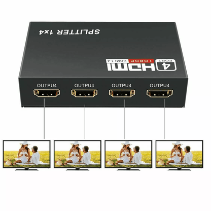 4 Port HDMI 4K Hub Multi Splitter  Amplifier 1 In 4 Out  Supports 3D HD 1080P For HDTV Monitor PS3  5