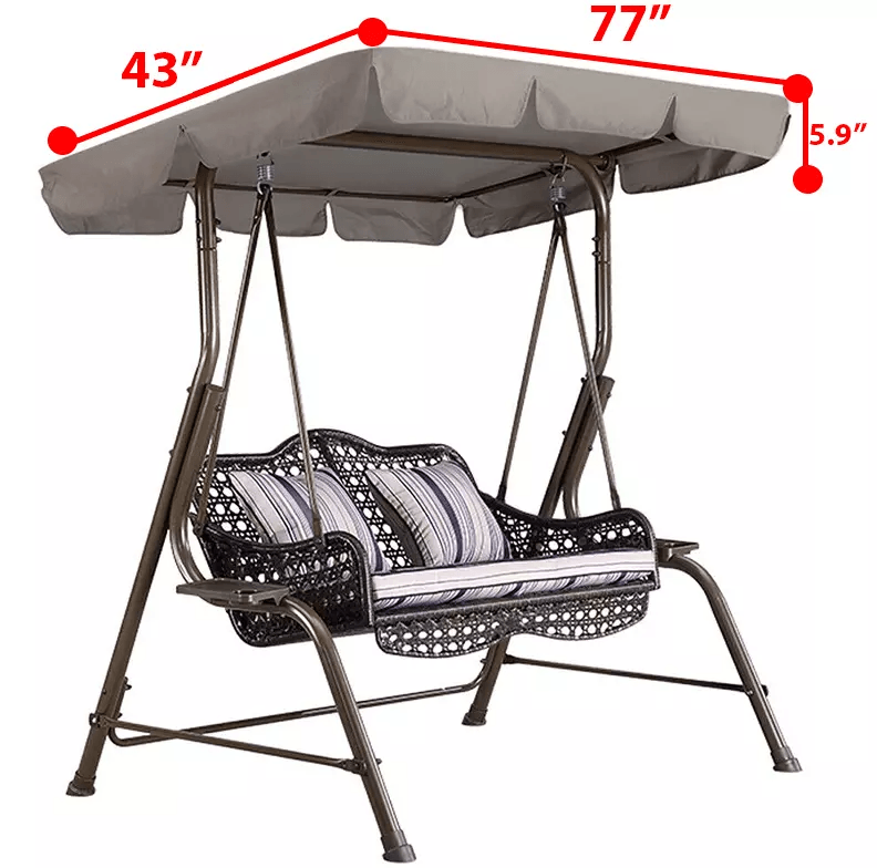 Waterproof Patio Swing Canopy Replacement Outdoor Garden Porch Seat Top Cover With UV Resistant Sca 3