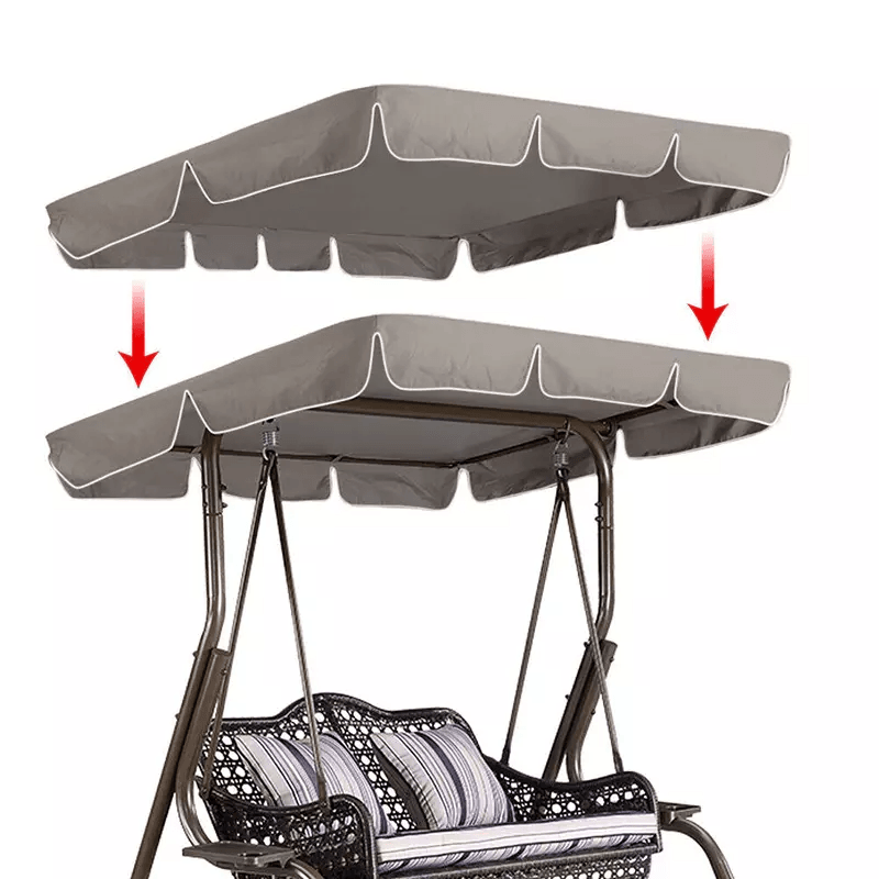 Waterproof Patio Swing Canopy Replacement, Outdoor Garden Porch Seat Top Cover with UV Resistant Scalloped Edges
