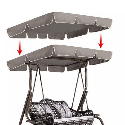Waterproof Patio Swing Canopy Replacement, Outdoor Garden Porch Seat Top Cover with UV Resistant Scalloped Edges