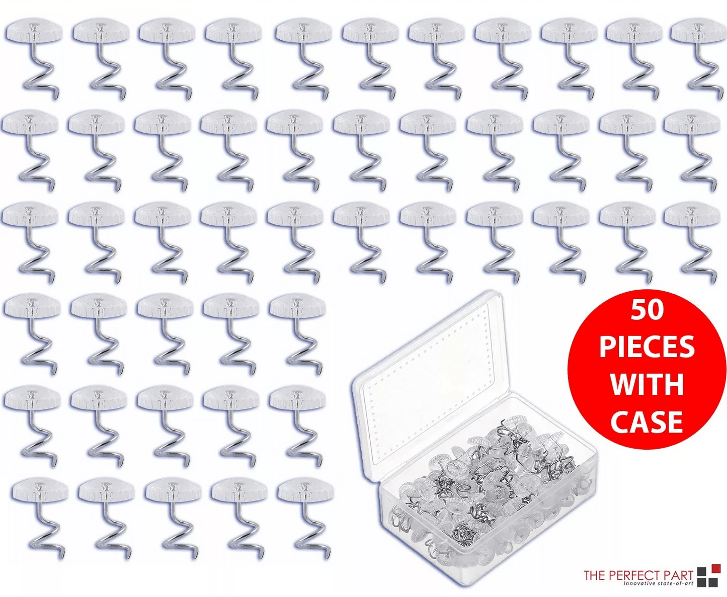 Clear Head Upholstery Tacks Headliner Pins, Pack Twist Pins for Bed, Sofa, Chair Covers & Car Headliners