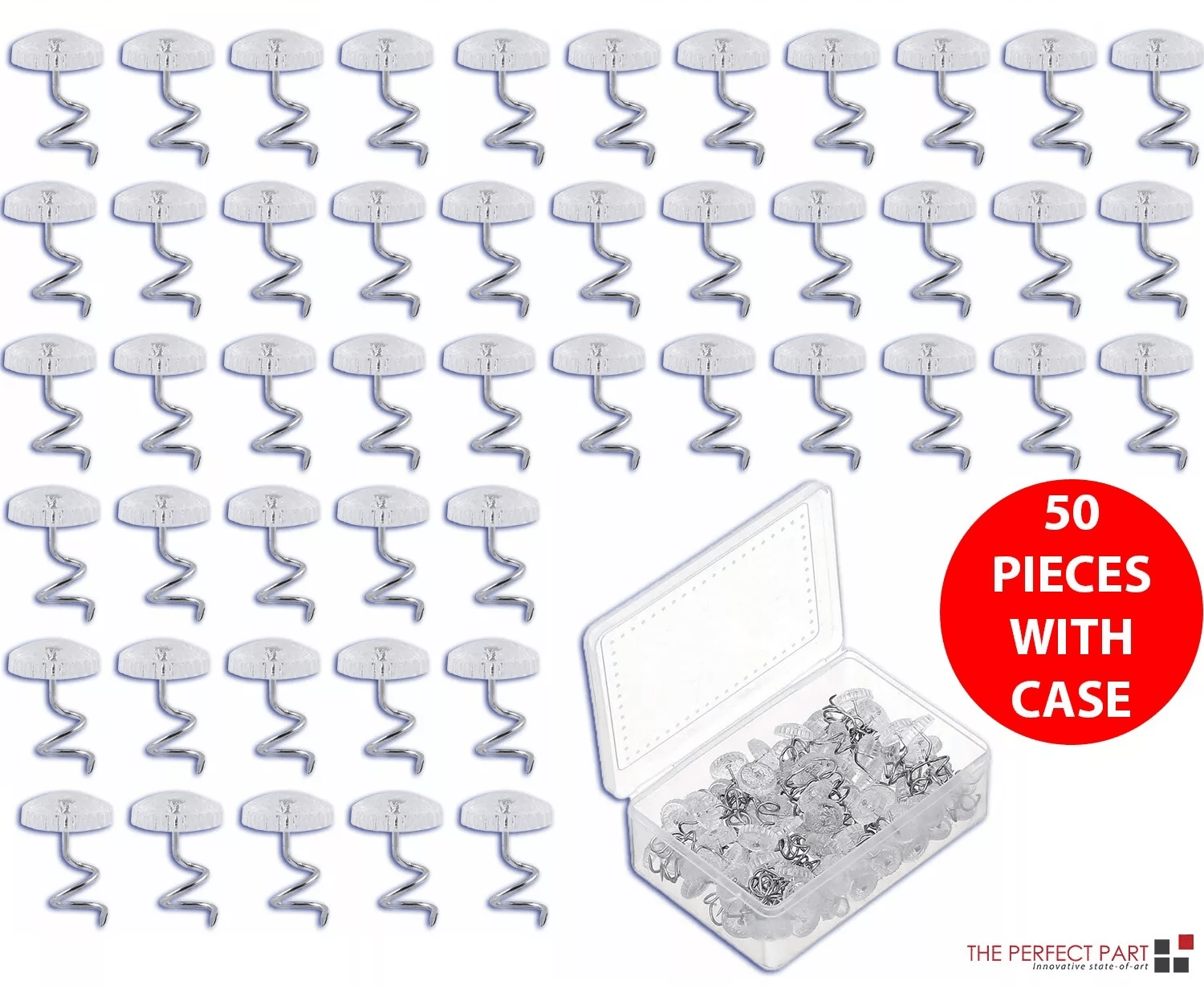 Clear Head Upholstery Tacks Headliner Pins, Pack Twist Pins for Bed, Sofa, Chair Covers & Car Headliners