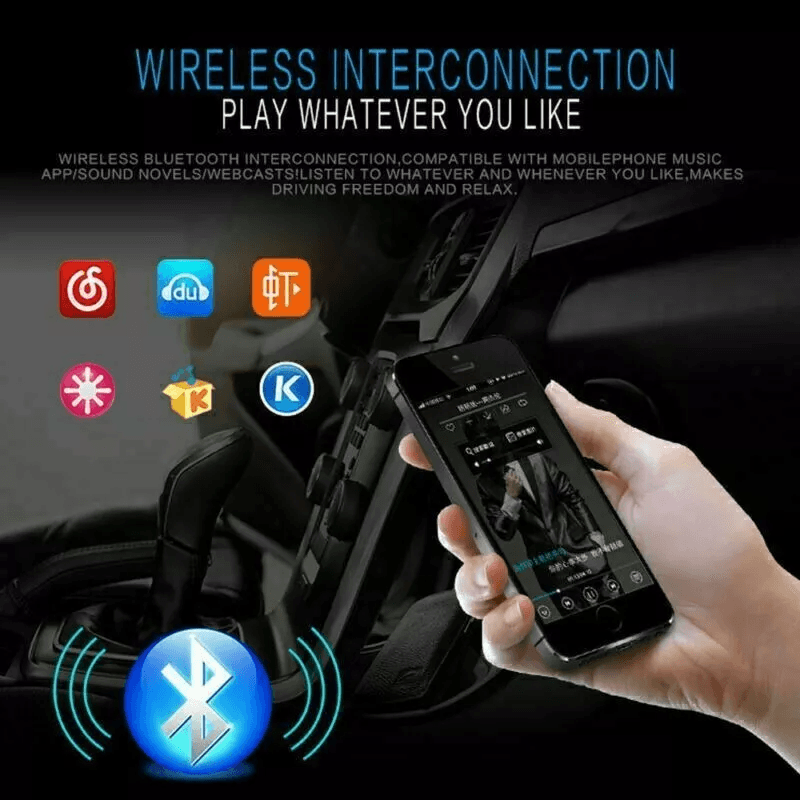Bluetooth Car Stereo Audio In-Dash FM Radio MP3 Player Receiver with USB SD AUX Input Hands-Free Calling Support