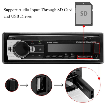 Bluetooth Car Stereo Audio InDash FM Radio MP3 Player Receiver With USB SD AUX Input HandsFree Call 3