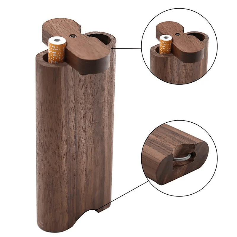 Premium Wooden Dugout Pipe With Self Cleaning Metal Bat Poker Smoking Pipe One Hitter Kit For Discr 1