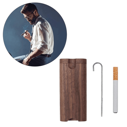 Premium Wooden Dugout Pipe With Self Cleaning Metal Bat Poker Smoking Pipe One Hitter Kit For Discr 3