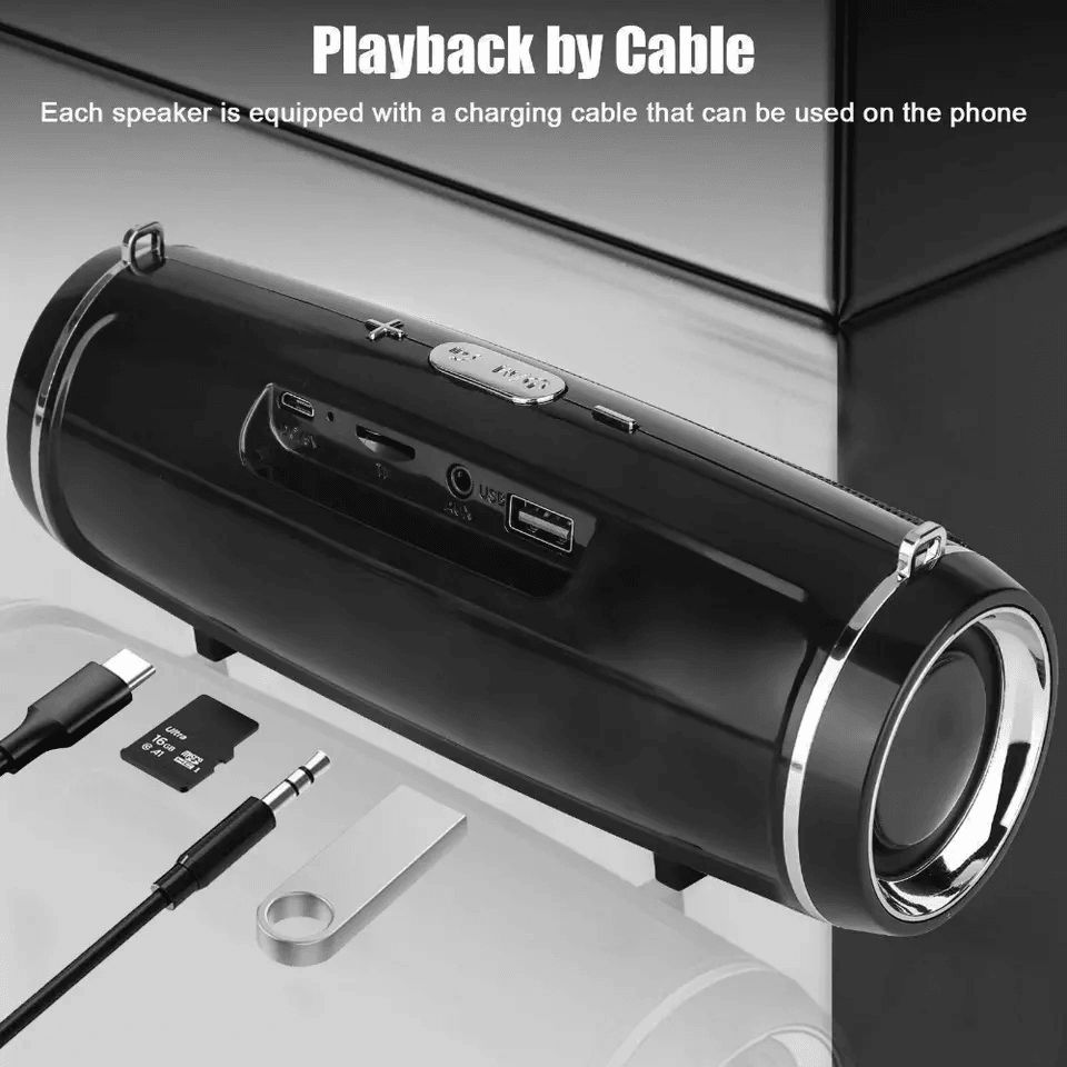 Bluetooth Speaker Wireless Waterproof Outdoor Stereo Bass USB TF Strap 3