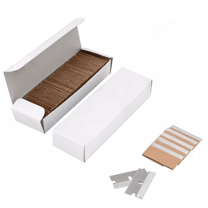 100 PCS Razor Blades Single Edge Extra Sharp High Carbon Steel Safety Scraper Blades for Box Cutters & Utility Knives