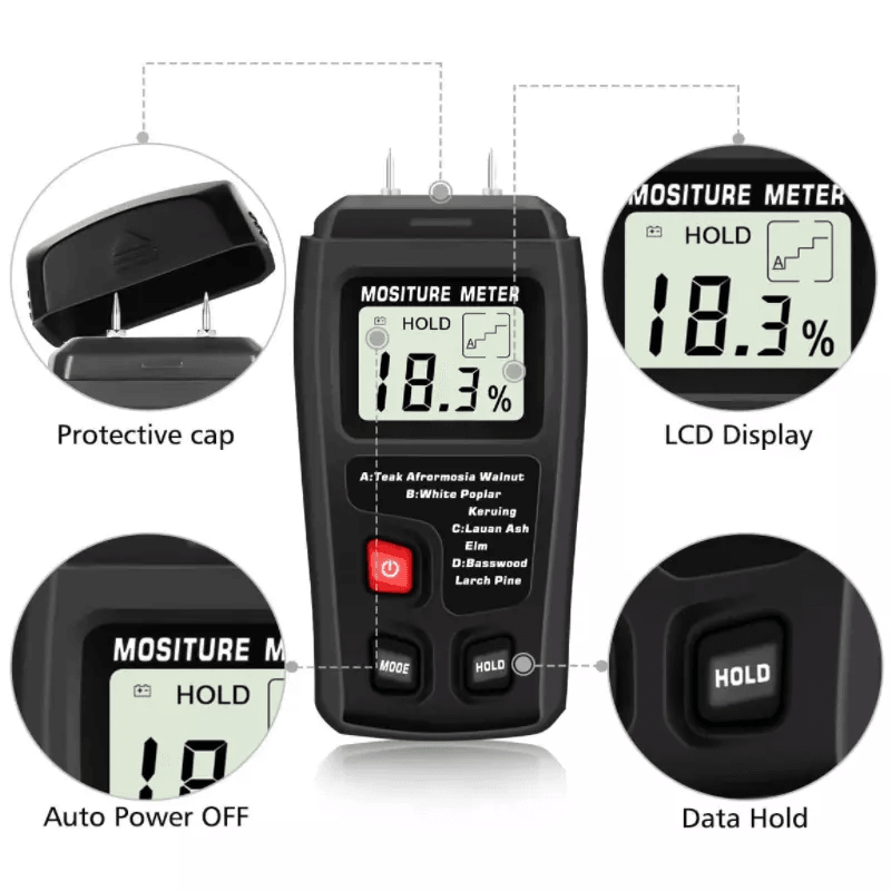 Digital LCD Wood Moisture Meter Accurate Tester For Firewood Paper  Cardboard 2
