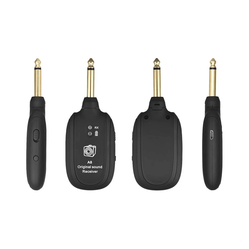 UHF Guitar Wireless System Transmitter And Receiver With Builtin Rechargeable Battery Long Range Pr 6