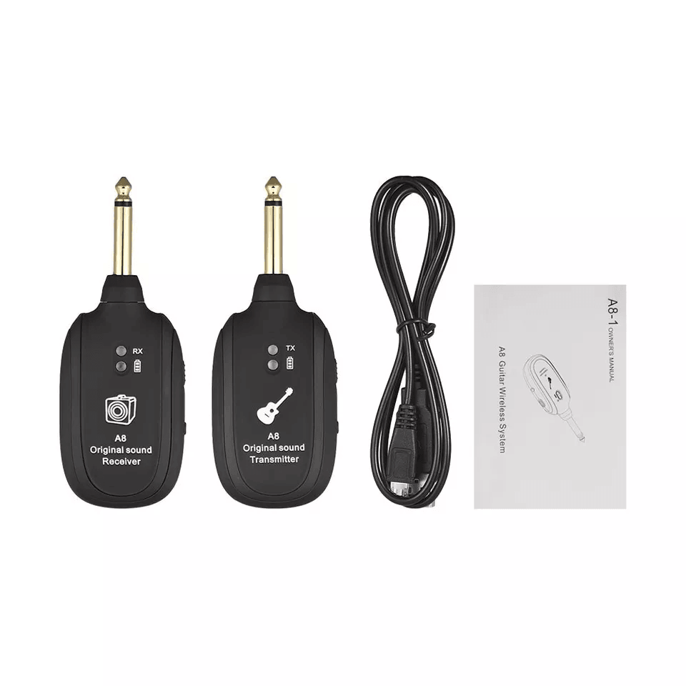 UHF Guitar Wireless System Transmitter And Receiver With Builtin Rechargeable Battery Long Range Pr 9