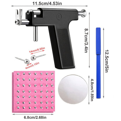 Professional Piercing Gun Kit  Ear Nose  Navel Body Piercing Tool With Steel Studs 2