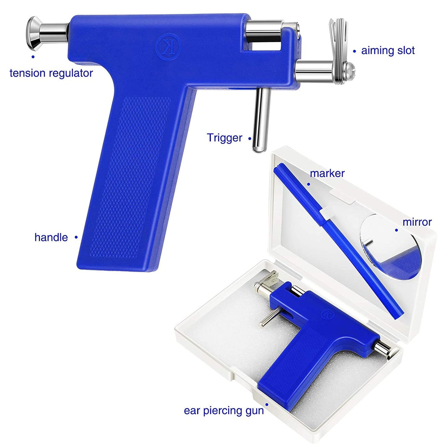 Professional Piercing Gun Kit  Ear Nose  Navel Body Piercing Tool With Steel Studs 3
