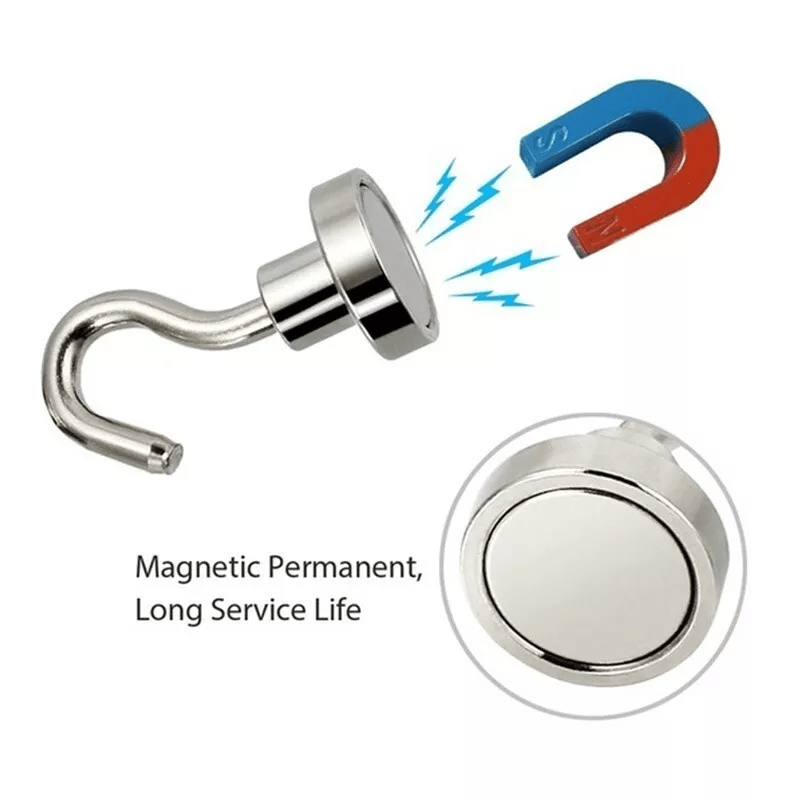 Strong Magnetic Hook Hangers N52 Neodymium Dia Clamping Magnets For Storage Organizing  Hanging 2