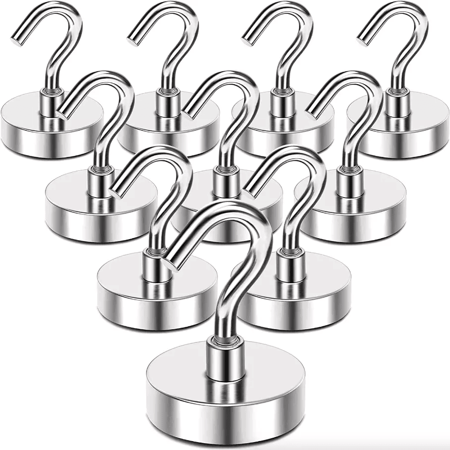 Strong Magnetic Hook Hangers N52 Neodymium Dia Clamping Magnets for Storage, Organizing & Hanging