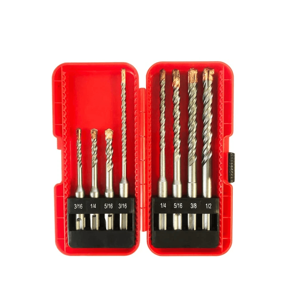 SDS Plus Drill Bit Set With 4Cutter Carbide Tip HeavyDuty Rotary Hammer Bits For Concrete Masonry B 4