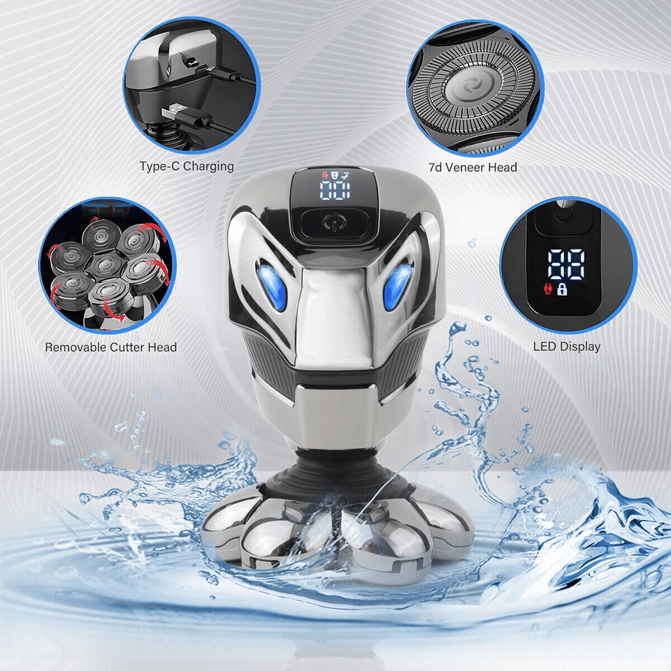 7D Cordless Shaver Hair Trimmer Electric Head Shaver For Men Wet  Dry Grooming 1