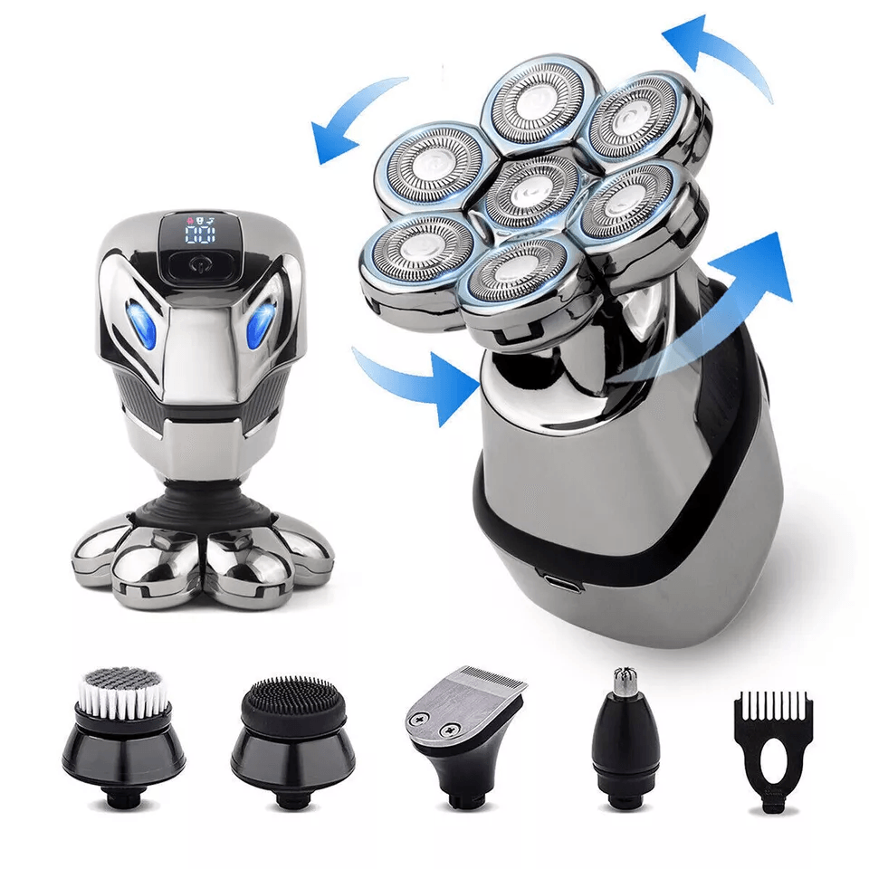 7D Cordless Shaver Hair Trimmer, Electric Head Shaver for Men Wet & Dry Grooming