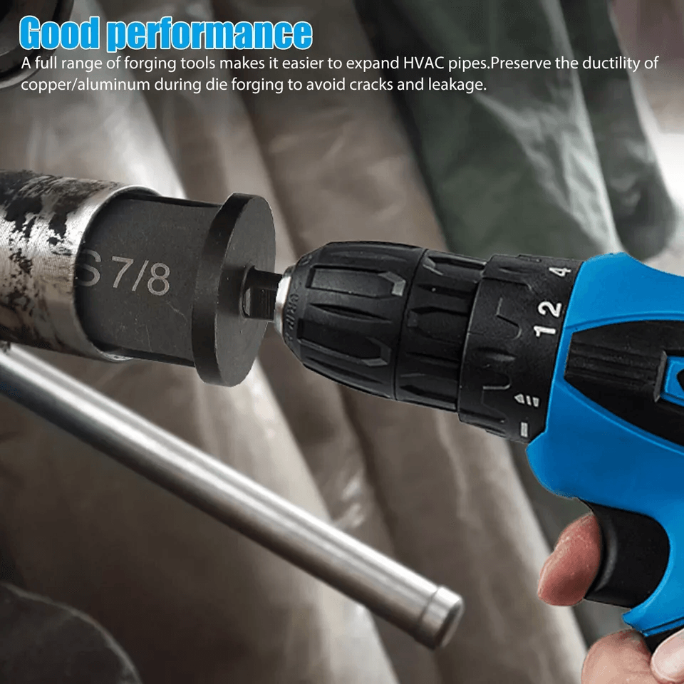 HVAC Flaring Tube Expander Kit Swaging Tool Drill Bit Set For Air Conditioner Copper Pipe Installat 1