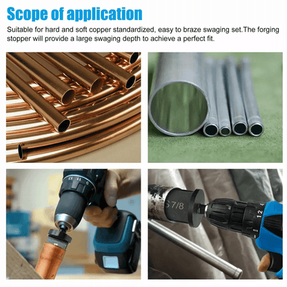 HVAC Flaring Tube Expander Kit Swaging Tool Drill Bit Set For Air Conditioner Copper Pipe Installat 5